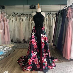 Black Dress with Detachable Skirt